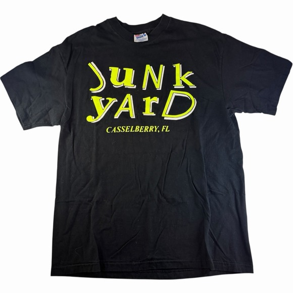 Vintage 90's Casselberry Florida Junk Yard Bar Restaurant Shirt Size L - Picture 2 of 7